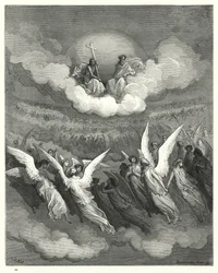 Illustrazione di Gustave Doré per Il Paradiso Perduto di Milton, Libro III, versi 347-349